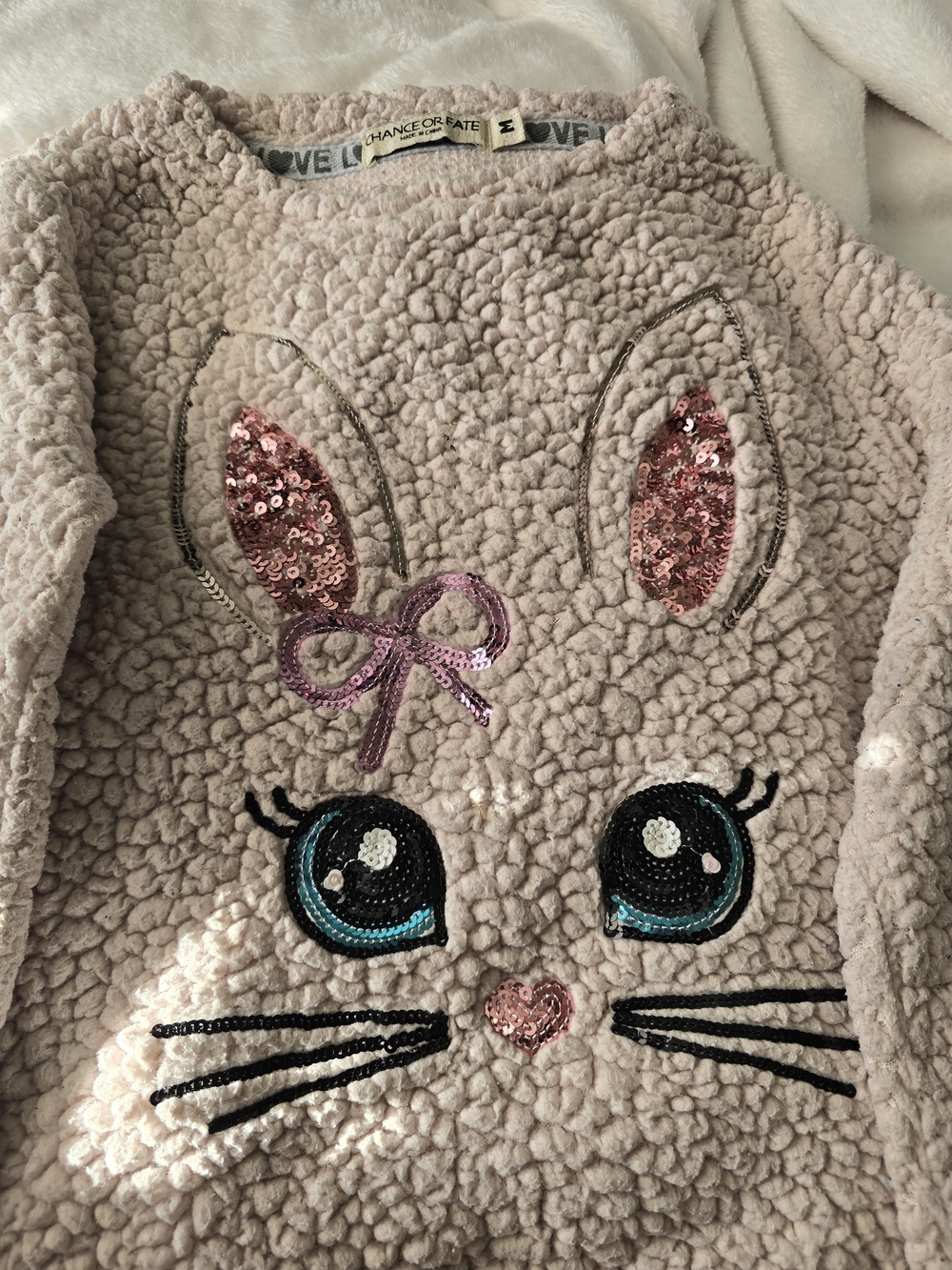 Bunny Sherpa Sweatshirt by Chance or Fate Girls Size M/7-8